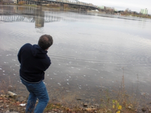 Skimming stones.